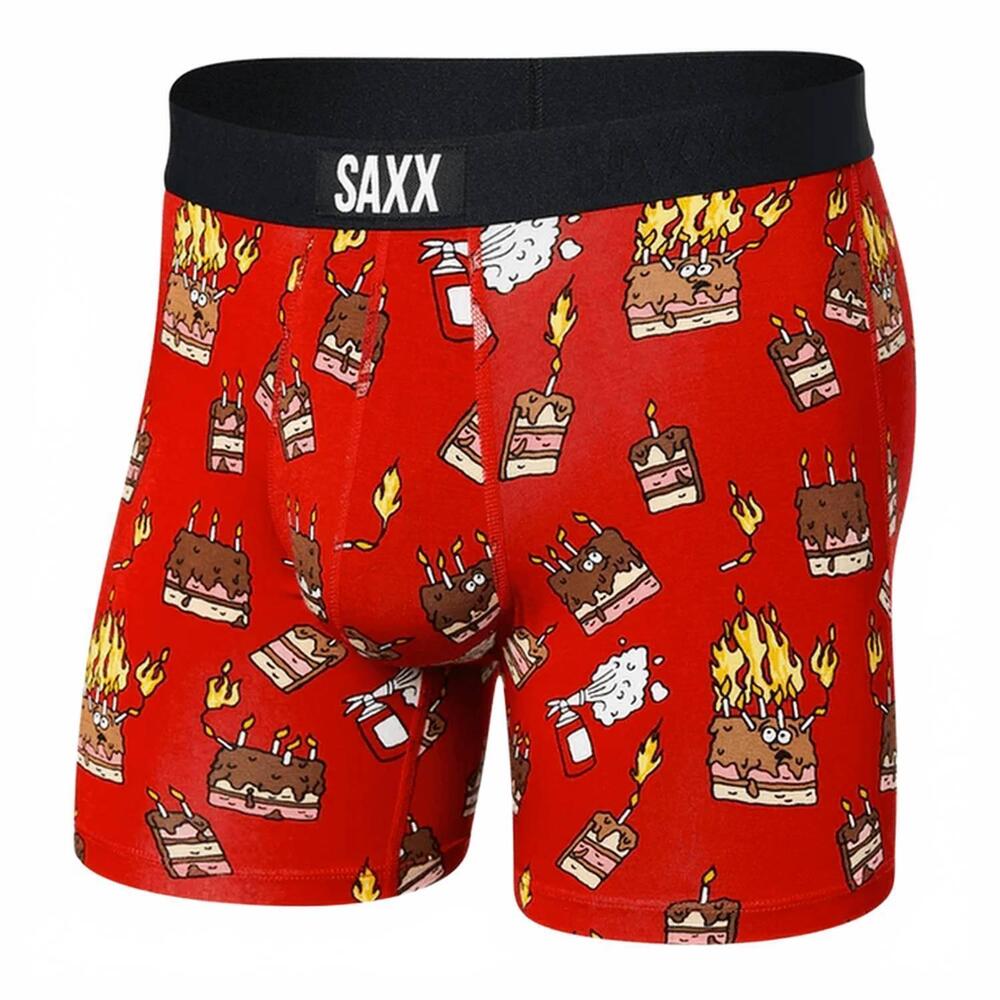 NEW SAXX men's vibe boxer brief in fired up-red